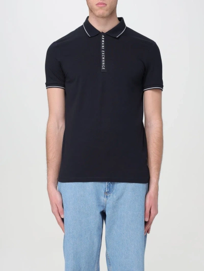 Armani Exchange Polo Shirt  Men Color Blue In Blue