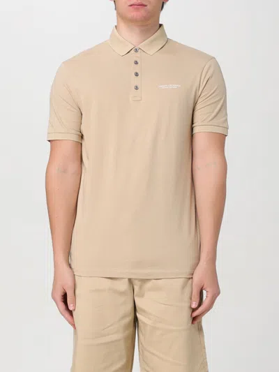 Armani Exchange Polo Shirt  Men Color Sand In Neutral