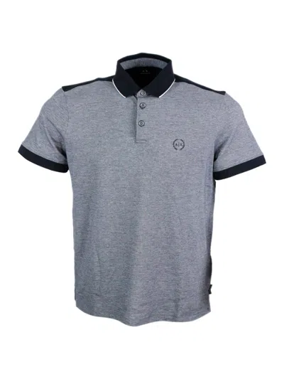 Armani Exchange Polo Shirt In Blue