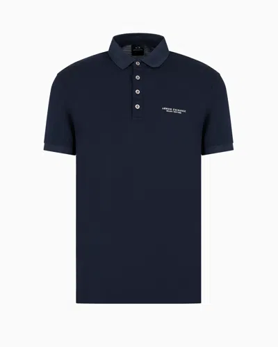 Armani Exchange 8nzf80 Logo Polo In Blue