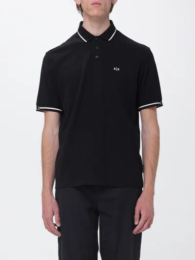 Armani Exchange Piquet Cotton Polo Shirt With Logo In Multi