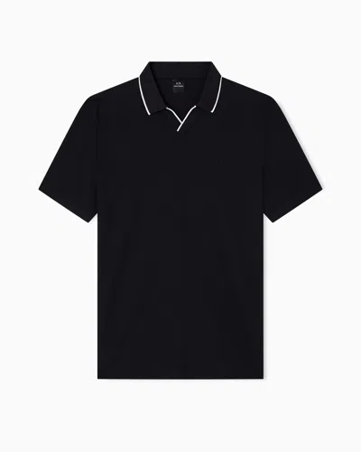 Armani Exchange Polo Shirts In Black