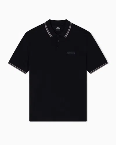 Armani Exchange Polo Shirts In Black