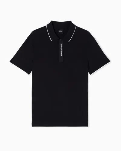 Armani Exchange Polo Shirts In Black