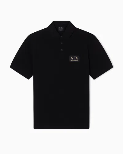 Armani Exchange Polo Shirts In Black