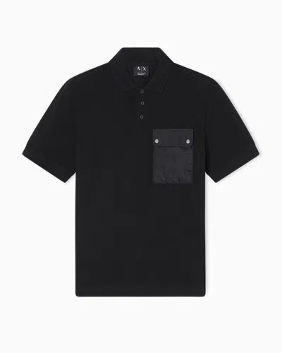 Armani Exchange Polo Shirts In Black
