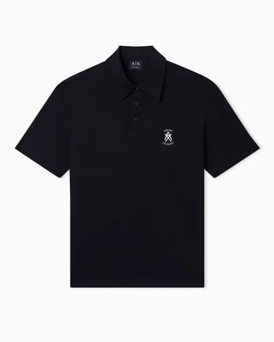 Armani Exchange Polo Shirts In Black