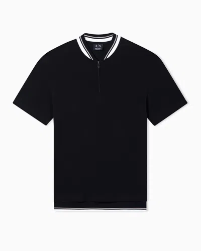 Armani Exchange Polo Shirts In Black
