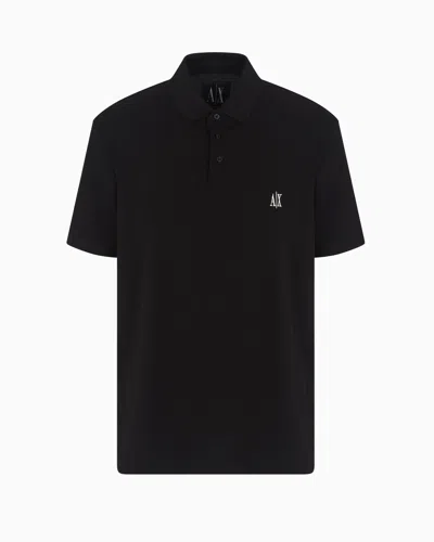 Armani Exchange Polo Shirts In Black