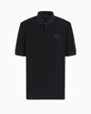 Armani Exchange Regular Fit Pique Polo In Black