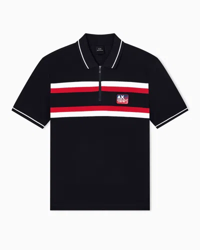 Armani Exchange Polo Shirts In Black