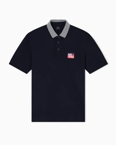 Armani Exchange Polo Shirts In Blue