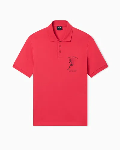Armani Exchange Polo Shirts In Red