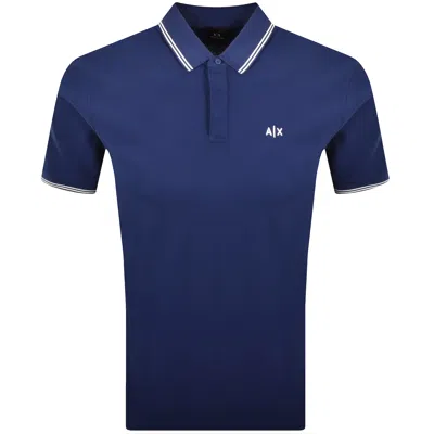 Armani Exchange Polo T Shirt Beacon Blue