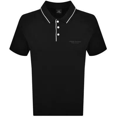 Armani Exchange Regular Fit Polo Shirt In Stretch Jersey In Black