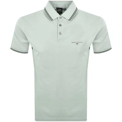 Armani Exchange Polo T Shirt Green In Orange