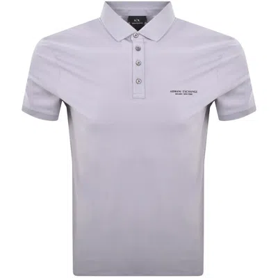 Armani Exchange Polo T Shirt Lilac Grey In Purple