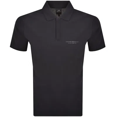Armani Exchange Polo T Shirt Navy In Black