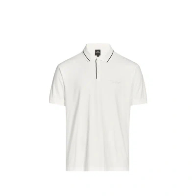 Armani Exchange Polo Uni En Coton Mélangé In White
