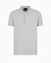 Armani Exchange Logo Placket Polo T Shirt Grey In Grey