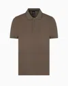 Armani Exchange Polo With Contrasting Logo In Cotton Spandex In Neutral