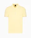 Armani Exchange Polo With Contrasting Logo In Cotton Spandex In Yellow