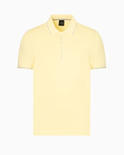 ARMANI EXCHANGE POLO WITH CONTRASTING LOGO IN COTTON SPANDEX