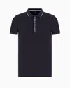 Armani Exchange Placket Detail Polo In Black In Navy Blue