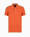 Armani Exchange Polo With Contrasting Logo In Orange
