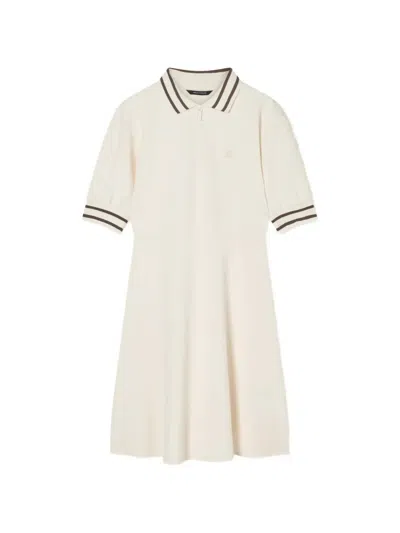 Armani Exchange Polo-collar Mini Dress In Neutral