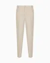 Armani Exchange Tapered High-waist Trousers In Neutral