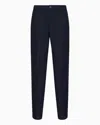 Armani Exchange Poplin Chino Trousers In Blue