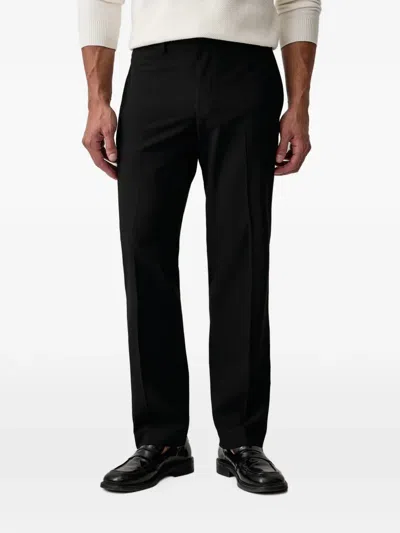 Armani Exchange Pressed-crease Tailored Trousers In Black