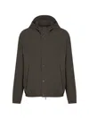 Armani Exchange Press-stud Jacket In Blue