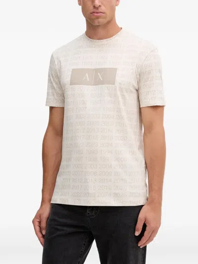 Armani Exchange Printed T-shirt In Neutral