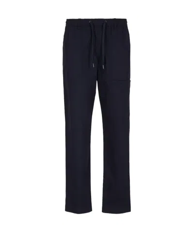 Armani Exchange Pull Rope Loose Waist Casual Trousers In Black