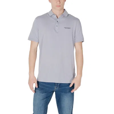 Armani Exchange Purple Cotton Polo Shirt In Gray