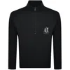 Armani Exchange Quarter Zip Hoodie Black In Black