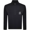 Armani Exchange Quarter Zip Hoodie Black In Navy