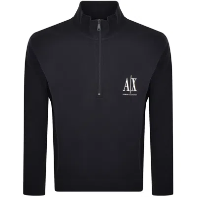 ARMANI EXCHANGE ARMANI EXCHANGE QUARTER ZIP SWEATSHIRT NAVY