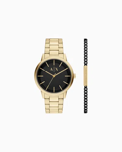 Armani Exchange Quartz Watch And Bracelet Set In Multi