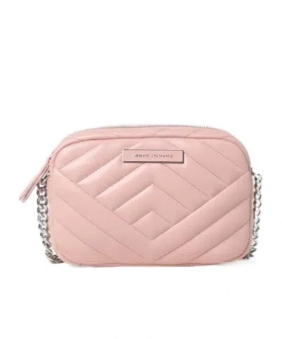 Armani Exchange Quilted Camera Bag In Pink