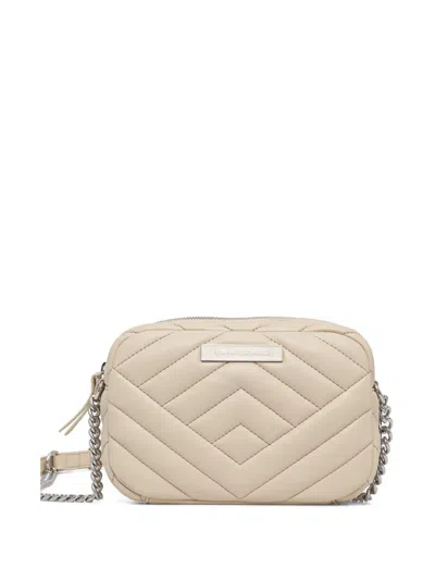 Armani Exchange Quilted Chain Satchel In Neutral