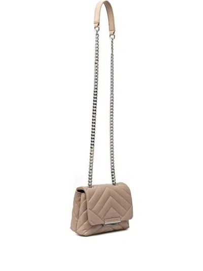 Armani Exchange Quilted Chain Shoulder Bag In Neutral