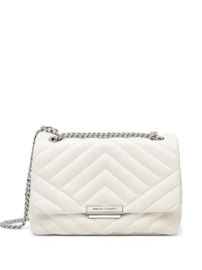 Armani Exchange Quilted Cross Body Bag In White