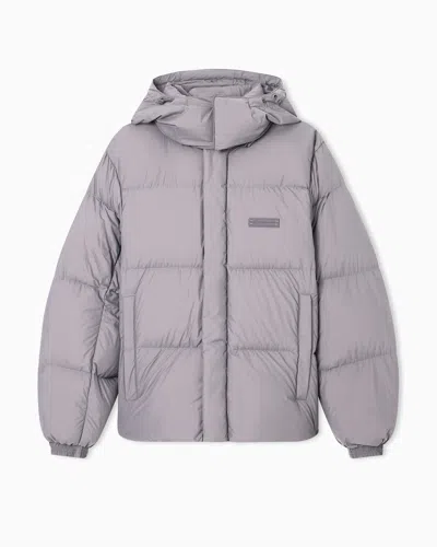 Armani Exchange Quilted Down Jacket With Hood In Gray
