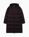Armani Exchange Quilted Down Puffer Coat With A Hood And Zip Pockets Icon In Brown