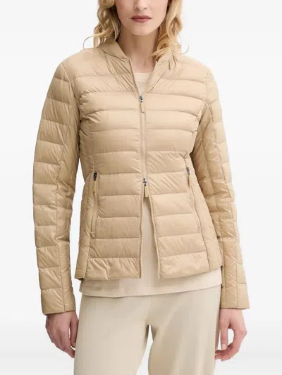 Armani Exchange Quilted Hooded Jacket In Nude