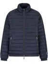 Armani Exchange Quilted Jacket In Blue