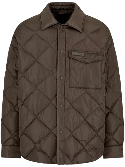 Armani Exchange Quilted Jacket In Green